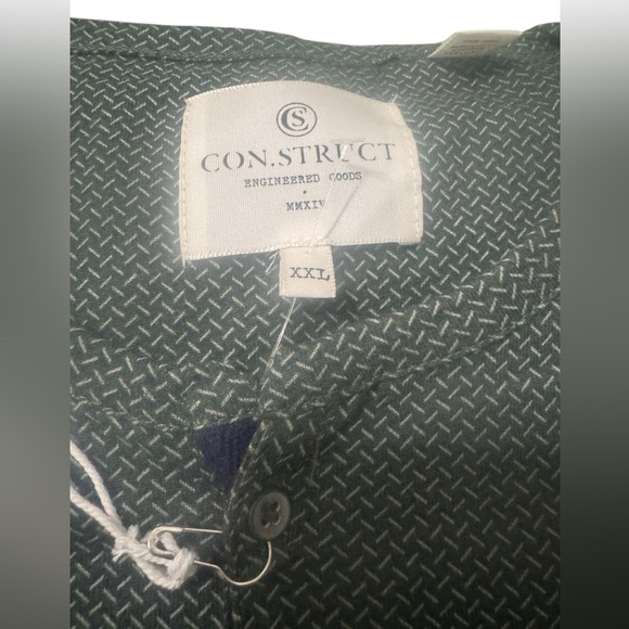 Structure Henley Shirt Men’s XXL NWT | Herringbone Texture + Long Sleeve Classic - Picture 3 of 4